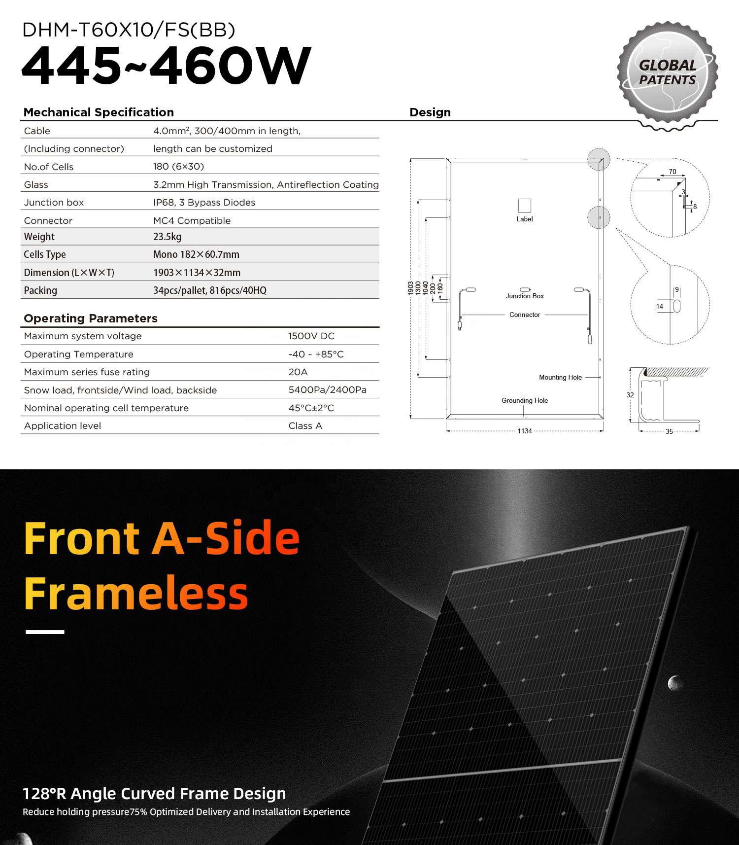 Wholesale 450w-465w N-type Solar Panels Frameless Full-screen For Topcon Mono Modules Hjt Perc Hbc Technologies For Residential - Buy Product on Alibaba.com