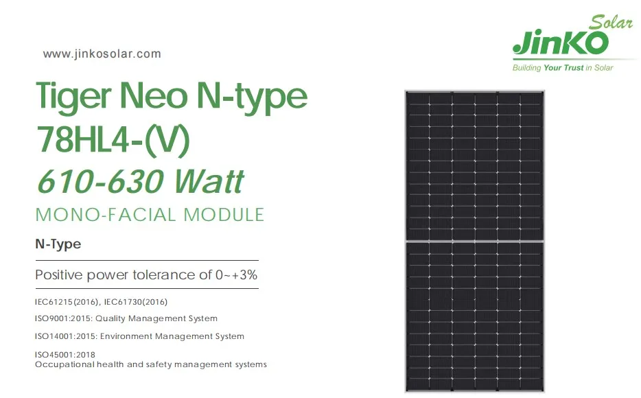 For Tiger Neo 78hl4-v N-type Hjt Mwt Monocrystalline Solar Panels 156 Cells 610-630w For Home Solar System - Buy Product on Alibaba.com detail