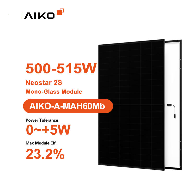 Aiko 2s Neostar Mono Glass A-mah60mb 500w 505w 510w 515w N-type Abc Full Black Solar Panels For Home Use – Buy Product on Alibaba.com