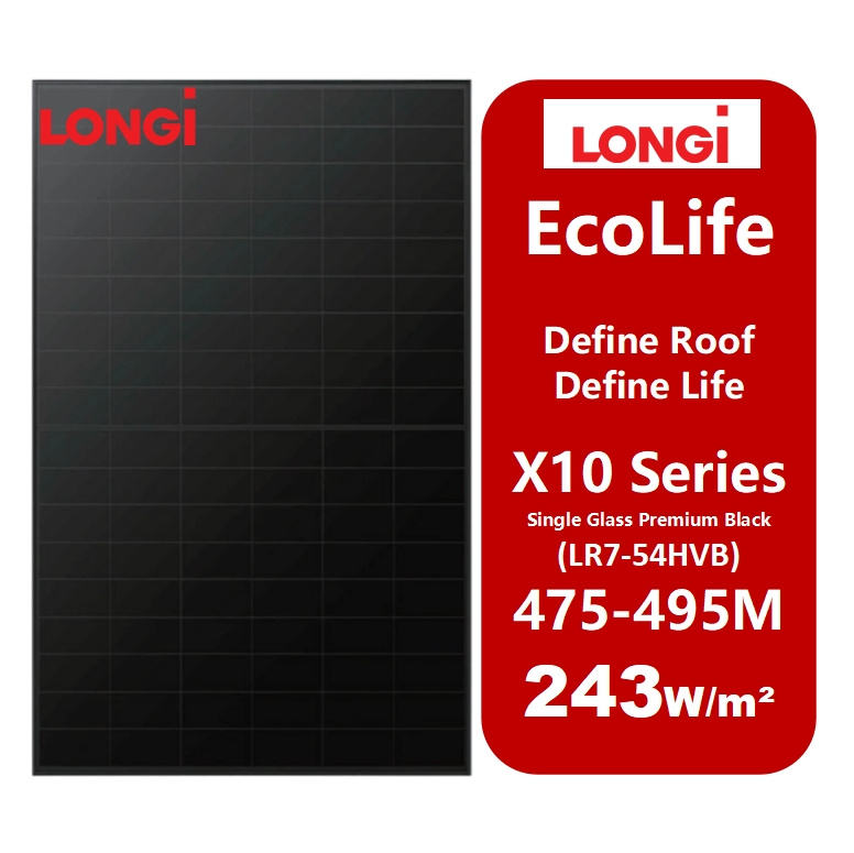 Longi Ecolife X10 Lr7-54hvb 475~495m Single Glass Premium Black Hpbc 2.0 Commercial Home Monocrystalline 480w 490w Solar Panels – Buy Product on Alibaba.com